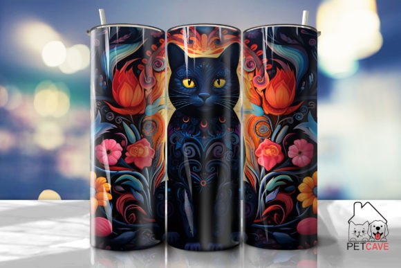 Black Cat and Flower Art Tumbler 5 Review