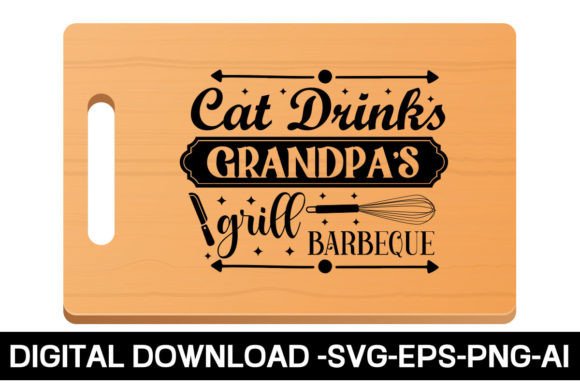 Cat Drinks Grandpa's Grill Barbeque Embroidery Design Review