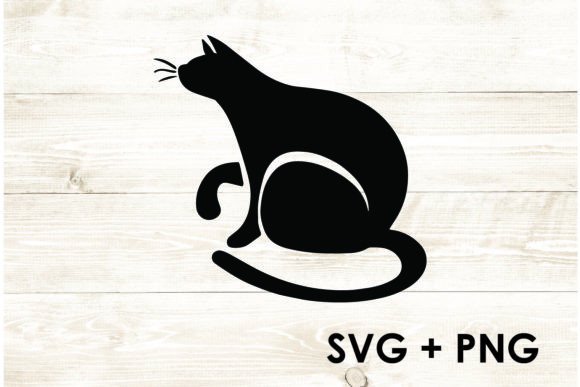 Cat Silhouette Cute Icon Vector Animal