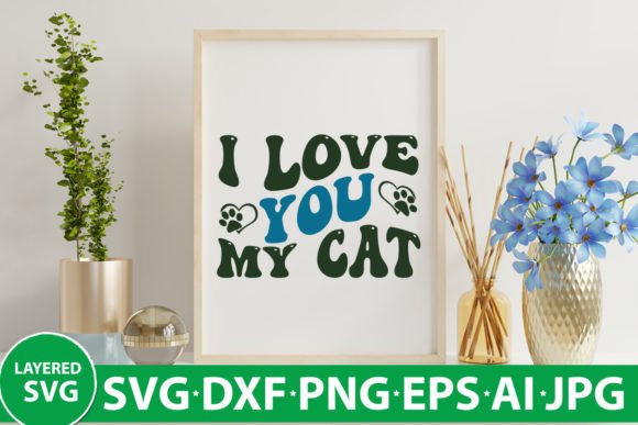 I Love You My Cat Retro Design Review